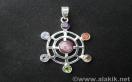 Chakra Double Round with centre Ruby 925 Pendant
